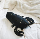 Fun Unique Boston Lobster Design Pu Leather Fashion Chain Shoulder Bag casual Day Clutches Chain Purse Mini Messenger Bag Bolsa