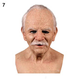 Funny Mask Halloween Realist Creepy Wrinkle Old Man Latex Scary Full Head Helmet Man Woman Horror Cosplay Party Props