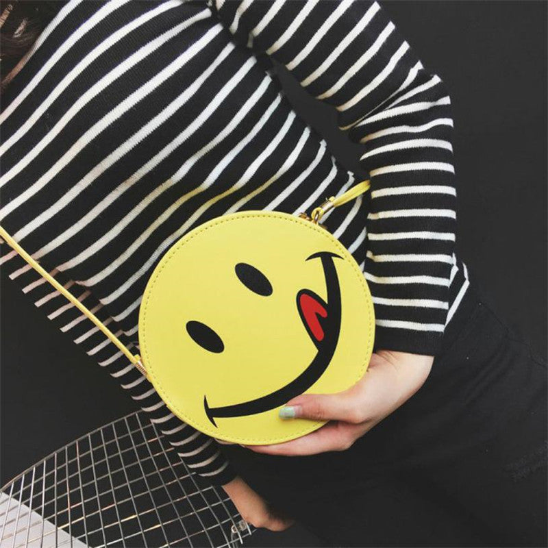 Funny Smiling Face Handbag Women Shoulder Bag Girls Kid Clutch Messenger Bag Luxury Bags for Women 2018 b feminina
