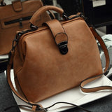 Brand Vintage Leather Shoulder Doctor Bags Fashion Women Handbags Designer High Quality Purses Ladies Crossbody Bag