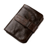 Walle Vintage Genuine Leather Men Shor Bifold Wallets Card Holder Purse Coin Pocke Male Zipper Purses