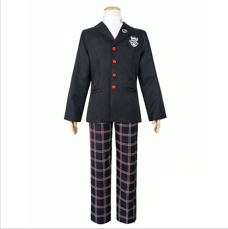 Game Persona 5 Akira Kurusu Cosplay Costume P5 Ren Amamiya Full Set School Uniform Mens Suits Halloween Unisex Blazer Outfit