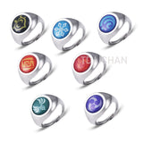 Genshin Impact Game Cosplay Prop Eye of God Adjustable 7 Element Metal Rings Jewelry Accessories Christmas Gift Hand Decorations