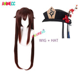 Genshin Impact Hutao Cosplay Wig Anime Game Hu Tao Chinese Style Costume Props Halloween Hat Accessories  Mascot Christmas Gift