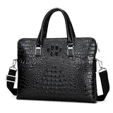 Genuine leather men briefcare brand high quality business handbags real leather alligator pattern men laptop bag with wallet
