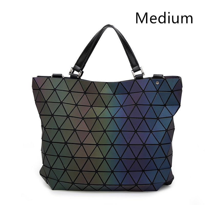 Geometry women's handbags sac Japan style luminous women bags Brand Design tote Ladies shoulder cross body bag female Purse 2018