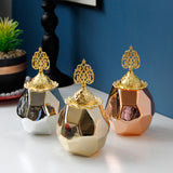 Gold Plating Incense Burners Ceramic Censer Ramadan Decoration 2022 Ornaments Aromatherapy Stove Creativity Diamond Polygon Home
