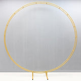 Gold White Double Pole Wedding Arch Iron Metal Stable Artificial Flower Stand Party Backdrop Decor Round Ring Shelf Photo Props