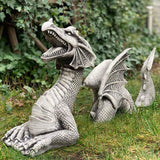 Gothic Dragon Statues, Dragon Figures Art Decoration, Fantasy Animal Sculptures Ornaments for Outdoor Patio, Garden, Lawn dragon