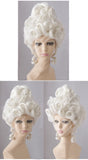 Marie Antoinette Moonlight White Queen Court Masquerade Halloween Costume Hair Wigs + Wig Cap