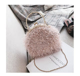 Hairy bag female 2018 autumn new wave fashion Korean version of the mini girl pinch shell bag wild shoulder slung chain handbag