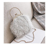 Hairy bag female 2018 autumn new wave fashion Korean version of the mini girl pinch shell bag wild shoulder slung chain handbag