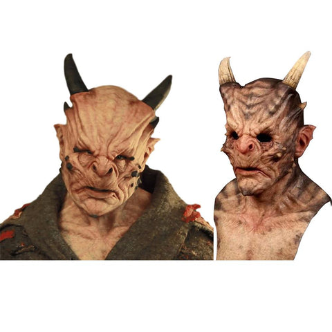Halloween Devil Masks Face Cover Horror Cosplay Headgear Prop Masquerade Performance Costume Props Scary Horns Masks