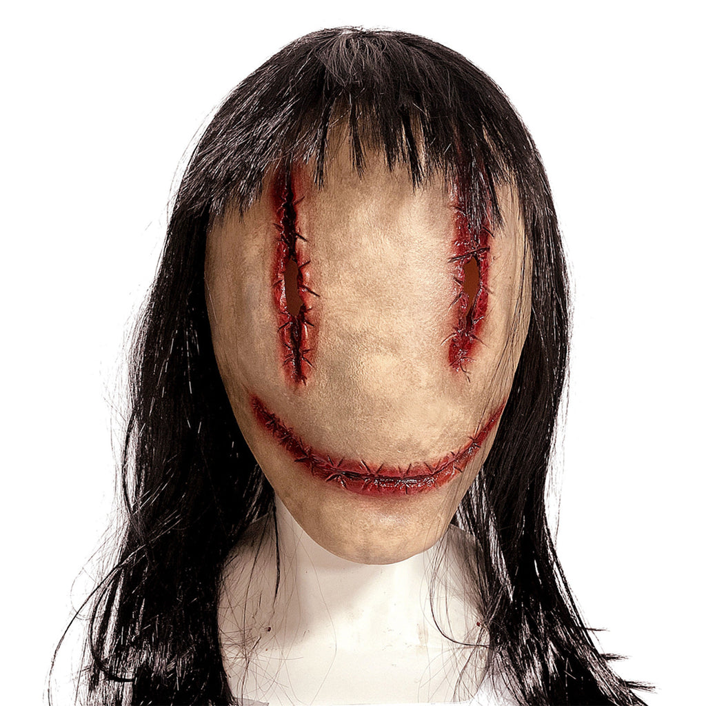 Halloween Horror Mask COS Smile Scary Funny Headgear Demon Mask Faceless Scary Full Head Skull Mask Anime Cosplay Suture ghost