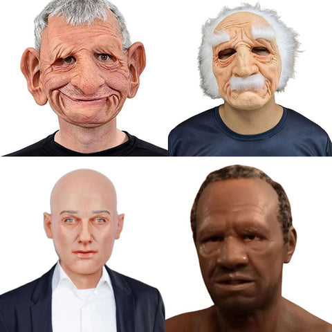 Halloween Realistic Old Man Face Cover Cosplay Props Halloween Holiday Funny Masks Supersoft Old Man Adult Mask Practical