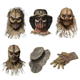 Halloween Scarecrow Head Cover With Gloves And Hat Halloween Costume Headgear For Masquerade Party Cosplay Scary Scarecrow Mask