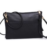 Handbag Women Patchwork PU Leather Shoulder Bag Ladies Black Zipper Panelled Messenger Bag b de festa de luxo #6111