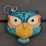 Handmade walle genuine leather coin purse animal owl cartoon walle bag mini cowhide coin purse