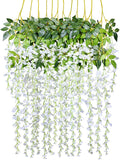 Hanging Garland Silk Flowers String Home Decoration 12PCS 3.6-Inch Artificial Fake Wisteria Vine Party Wedding Decorations