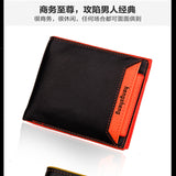 Ho Korean version Panelled PU Polyester design Colourful men's wallets with coin pocke Letter purse walle for men