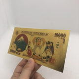 Japan traditional Anime Smart little Monk Smart Ikkyu san 10000 Yen Gold plastic Banknote for classic Collection
