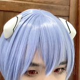 Anime EVA Short Light Blue Hair Ayanami Rei Heat Resistant Wig Cosplay Headwear Haripins + Wig Cap
