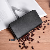 High Quality Genuine Leather Men Wallets Long Zipper Walle 2018 Business Male Clutch Coin Purse Card Holder Walle Big Capacity