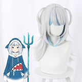 Hololive English VTuber Gawr Gura Cosplay Wig Heat Resistant Synthetic Hair Carnival Halloween Party Props Halloween Accessories