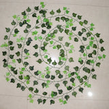 Home decoration artificial ivy leaf wreath plant vine fake leaf flower creeper green ivy wreath 100 leaves 1 piece 2.4M