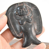 Hongshan Culture Antique Iron Meteorites Mermaid Patron Saint Statue Sculptures Collection Pendants Talismans Decorations Mascot