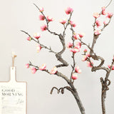 54cm Single Pink Winter Plum Branch Artificial Flower Home Hotel Wedding Scene Decoration Flower Arrangement DIY