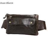 Ho Sale New Genuine Leather Wai Bag Solid Women Men Phone Bag Money Bel Wai Pouch Fanny Pack Men's Belts Purse Man Bag