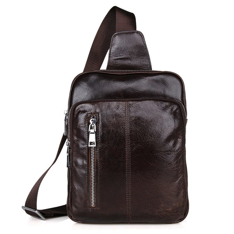 Genuine Leather Men's Che Bags Popular Small Sling Bag For Man Daily Messenger Bag 7215C