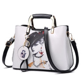 New Arrival Character pattern women Handbags Ladies PU Leather Cartoon Printed trunk tote bag femme Shoulder Bags
