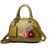 Women Famous brand designer Luxury leather handbags Women messenger bag Ladies Shoulder bags Shell Floral Crossbody bag