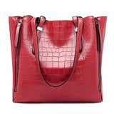 Women Top-Handle Bags Alligator PU Leather Women Messenger Bags Double strap big shoulder bags for woman bucke handbags