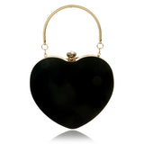 Evening Bags Hear Shaped Diamonds Red/Black Chain Shoulder Purse Day Clutch Bags For Wedding Party Banque Bag
