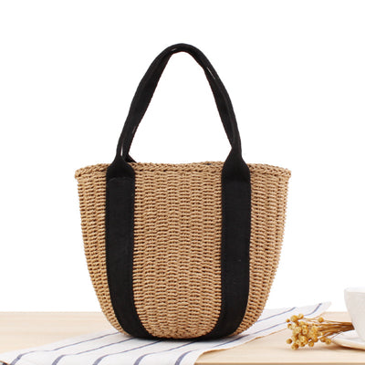 Straw Bags Summer Beach Handbag Large Capacity Vintage Rattan Woven Bag Handmade Knitted Travel Bags Casual Tote