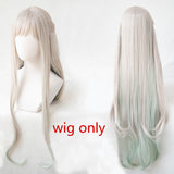 Jibaku Shounen Hanako Kun Black Short Cosplay Wig With Hat Yashiro Nene Long Straight Synthetic Hair Wig With Hairpins + Wig Cap