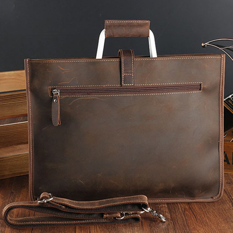 KUNDUI men's Retro Genuine leather men messenger bags business travel laptop briefcase Tote Cowhide shoulder bag b maleta