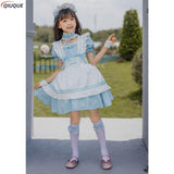 Kids Lolita Maid Dress Girls Lovely Maid Costume Children Outfit Cosplay Costumes