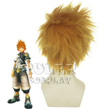 Kingdom Hearts Ventus Roxas Short Golden Yellow Halloween Costume Hair Wigs + Wig Cap