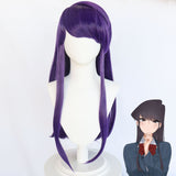 Komi san wa Comyushou desu Cosplay Shouko Komi Wig Komi Can't Communicate Long Purple Wig Girls Heat Resistant Synthetic Hair