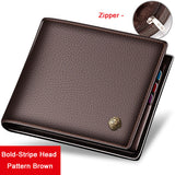 Walle Men 100% Genuine Leather Shor Walle Vintage Cow Leather Casual Man Wallets Purse Standard Card Holders
