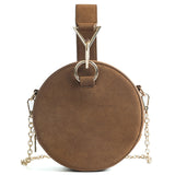 Round Crossbody Bags For Women 2018 Design Nubuck Leather Mini Handbag Female Chain Messenger Bags Small Circle Tote