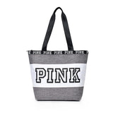 Women Travel Tote Crossbody Bag Printing Pink Letter Foldable Waterproof Handbag Female Fashion Shopping Shoulder Bag