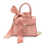 brand fashionable velve women's bags for women 2018 summer new bow tie handbag Satchel Bag chain single shoulder bag