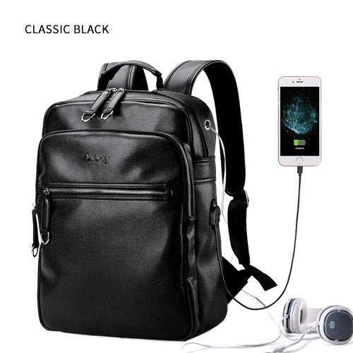 Waterproof 15.6 inch Laptop Backpack Men Leather Backpacks For Teenager Men Casual Daypacks Mochila Mens Backpack Bag