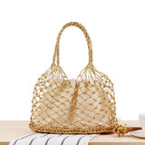 Hollow Ou ABS Tote Bucke Bags Women Top-handle Handbags Ladies Shoulder Shopper Bags Knitting Summer Beach Bags Bolsa