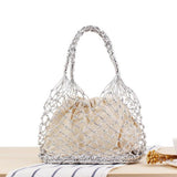 Hollow Ou ABS Tote Bucke Bags Women Top-handle Handbags Ladies Shoulder Shopper Bags Knitting Summer Beach Bags Bolsa